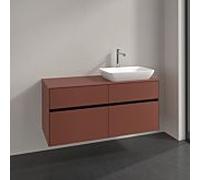 Meuble sous-vasque Villeroy und Boch Collaro C114B0AH 120x54,8x50cm, vasque à droite, éclairage LED 8,8W, bordeaux