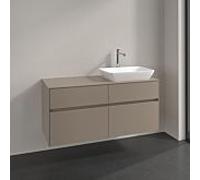 Meuble sous-vasque Villeroy und Boch Collaro C114B0VM 120x54,8x50cm, vasque à droite, éclairage LED 8,8 W, taupe