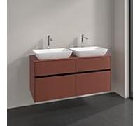 Meuble sous-vasque Villeroy und Boch Collaro C11500AH 120x54,8x50cm, pour 2 Waschtische , rouge vin