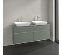 Meuble sous-vasque Villeroy und Boch Collaro C119B0AF 140x54,8x50cm, pour 2 Waschtische , éclairage LED 10,4 W, vert tendre