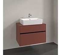 Villeroy und Boch Collaro meuble sous-vasque C12400AH 80x54,8x50cm, meuble sous-vasque centré, rouge vin