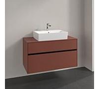 Meuble sous-vasque Villeroy und Boch Collaro C125B0AH 100x54,8x50cm, meuble sous-vasque centré, éclairage LED 7,3W, bordeaux