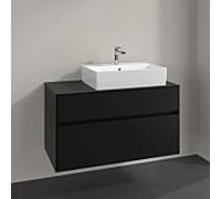 Meuble sous-vasque Villeroy et Boch Collaro C127B0VL 100x54,8x50cm, vasque à droite, éclairage LED 7,3W, noir volcan