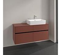 Meuble sous-vasque Villeroy und Boch Collaro C130B0AH 120x54,8x50cm, vasque à droite, éclairage LED 8,8W, bordeaux
