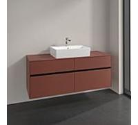 Meuble sous vasque Villeroy und Boch Collaro C13100AH 140x54,8x50cm, pour vasque centrale, bordeaux