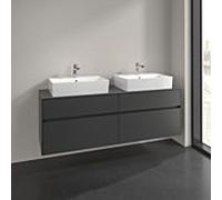 Meuble sous-vasque Villeroy und Boch Collaro C137B0VR 160 x 54,8 x 50 cm, pour 2 Waschtische , éclairage LED 12 W, graphite