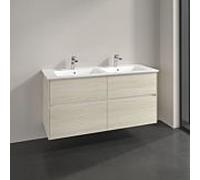 Meuble sous vasque Villeroy und Boch Collaro C147B0AA 126,1x61x48cm, vasque centrée, éclairage LED 9,4W, chêne blanc