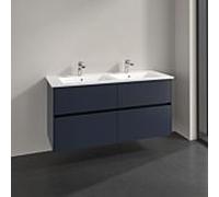 Meuble sous-vasque Villeroy und Boch Collaro C147B0VQ 126,1 x 61 x 48 cm, vasque centrale, éclairage LED 9,4 W, bleu marine