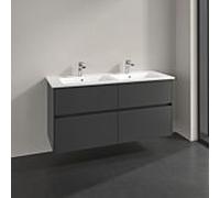Meuble sous-vasque Villeroy und Boch Collaro C147B0VR 126,1 x 61 x 48 cm, vasque centrée, éclairage LED 9,4 W, graphite