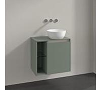 Meuble sous-vasque Villeroy et Boch Collaro C151B0AF 60x54,8x38cm, vasque à droite, éclairage LED 2,9W, vert tendre