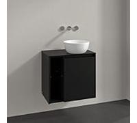 Meuble sous-vasque Villeroy und Boch Collaro C151B0VL 60x54,8x38cm, vasque à droite, éclairage LED 2,9W, noir volcan