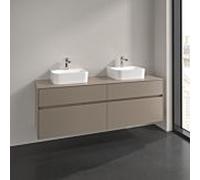 Meuble sous vasque Villeroy und Boch Collaro C107B0VM 160 x 54,8 x 50 cm, pour 2 Waschtische , éclairage LED 12 W, taupe
