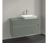 Meuble sous-vasque Villeroy und Boch Collaro C111B0AF 100x54,8x50cm, vasque à droite, éclairage LED 7,3W, vert tendre