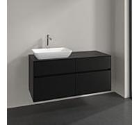 Meuble sous-vasque Villeroy und Boch Collaro C11300VL 120x54,8x50cm, vasque à gauche, noir volcan