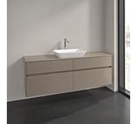 Meuble sous vasque Villeroy und Boch Collaro C120B0VM 160x54,8x50cm, meuble sous vasque centré, éclairage LED 12W, taupe