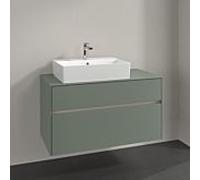 Meuble sous-vasque Villeroy und Boch Collaro C12600AF 100x54,8x50cm, vasque à gauche, vert tendre