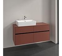 Meuble sous-vasque Villeroy und Boch Collaro C129B0AH 120x54,8x50cm, vasque à gauche, éclairage LED 8,8 W, bordeaux