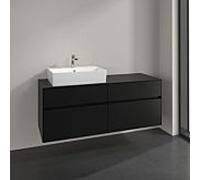 Meuble sous-vasque Villeroy und Boch Collaro C13200VL 140x54,8x50cm, vasque à gauche, noir volcan