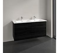 Meuble sous vasque Villeroy und Boch Collaro C147B0AB 126,1x61x48cm, vasque centrée, éclairage LED 9,4W, chêne noir