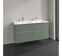 Meuble sous vasque Villeroy und Boch Collaro C147B0AF 126,1x61x48cm, vasque centrée, éclairage LED 9,4W, vert tendre