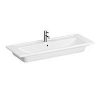 Meuble sous-vasque VitrA Integra 7058B003-0001 120 x 46,5 cm, blanc, trou de trop-plein/robinetterie au centre