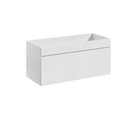 Meuble sous vasque - VIVALDI - Iconic White - 100 cm - MDF - 1 tiroir - Design contemporain