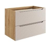 Meuble sous vasque - VIVALDI - Ocean Beige - 80 cm - 2 tiroirs - Design contemporain