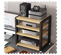 Meuble stéréo HiFi - Support audio de bureau à 4 niveaux pour lecteur multimédia et amplificateur de casque - Solution de rangement compacte pour la maison, le bureau et la salle de jeux