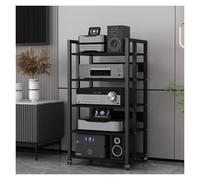 Meuble stéréo Home - 4/5/6 niveaux - Support multimédia autonome pour tourne-disque, haut-parleur, amplificateur et récepteur - Centre de divertissement d'angle pour salon et club