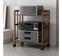 Meuble stéréo Petit meuble stéréo d'angle / meuble TV à roulettes, Support audio-vidéo réglable en hauteur pour le salon, le bureau et la chambre à coucher, Bibliothèque étanche pour la maison(Color:D