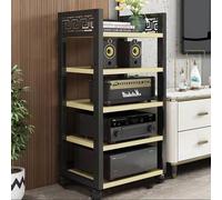 Meuble stéréo réglable avec composants AV - Rack audio roulant à 3 niveaux, étagère d'angle, tour HiFi, rangement de lecteur CD au sol, idéal pour la configuration du home cinéma (couleur : C)
