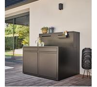 Meuble Support Cuisine noir avec bar Forge Adour