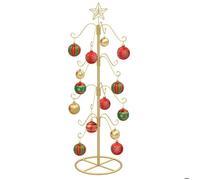 Meuble Support pour Chaussettes de Noël COSTWAY, 121 cm Sapin d'Affichage avec 16 Crochets Suspendus Étoile Sommitale pour Fête