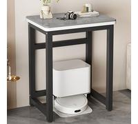Meuble Support pour Robot Aspirateur, Étagère de Rangement au-dessus du Robot Aspirateur, Table d’Appoint Moderne pour Canapé, Table de Chevet en Métal, pour Salon et Bureau à Domicile(Gray/Black,120*