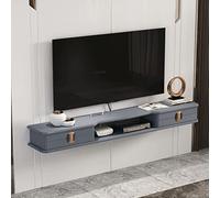 Meuble Support Tv Flottant Support Tv Mural Centre de Divertissement en Bois Support Tv Flottant Media Console Armoire de Rangement Salon Meuble de Rangement Tv, ZIUTNSAV, Gris, 51 pouces