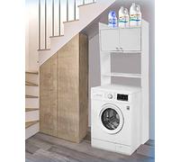 Meuble sur-Machine Gain de Place 65 x 26,4 x 164 cm, en résine PVC (ne craint Pas l'humidité) 2 Portes