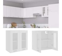 Vidaxl Armoire En Verre Suspendue Blanc 60x31x60 Cm Aggloméré Blanc