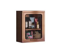 Meuble Suspendu Salle de Bain Colonne avec Porte Rabattable Armoire Murale Cuisine Suspendue INOX Grande Capacité de Charge pour Cuisine Couloir Salon Garage Atelier(Metallic,40x15x50cm)