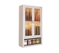Meuble Suspendu Salle de Bain Colonne avec Portes en Acrylique Grande Capacité de Charge Armoire Cuisine Rangement Haut Métallique Facile à Monter pour Garage Atelier Cuisine(White,40x14x70cm)