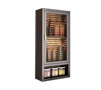 Meuble Suspendu Salle de Bain Colonne avec Portes en Acrylique Grande Capacité de Charge Armoire Cuisine Rangement Haut Métallique Facile à Monter pour Garage Atelier Cuisine(Black,30x14x70cm)
