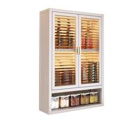 Meuble Suspendu Salle de Bain Colonne avec Portes en Acrylique Grande Capacité de Charge Armoire Cuisine Rangement Haut Métallique Facile à Monter pour Garage Atelier Cuisine(White,50x14x70cm)