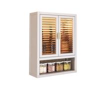 Meuble Suspendu Salle de Bain Colonne avec Portes en Acrylique Grande Capacité de Charge Armoire Cuisine Rangement Haut Métallique Facile à Monter pour Garage Atelier Cuisine(White,40x14x50cm)