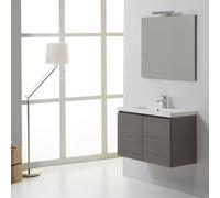MEUBLE SUSPENDU SALLE DE BAINS MANHATTAN 80 cm GRIS AVEC LAVABO