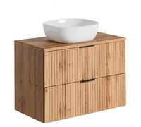 Meuble Suspendu sous Vasque ADEN SET1 2 Tiroirs Chêne Chêne 46 x 80 x 75 cm