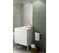 Meuble suspendu sous vasque PRIMO L 60cm avec 2 portes blanc + pieds - NÉOVA - A2310976