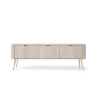 Meuble télé 3 portes pieds métal or 170 cm - IRIS