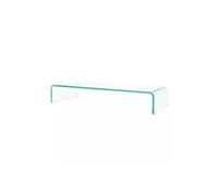Meuble télé buffet tv télévision design pratique pour moniteur 80 cm verre transparent