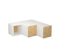 Meuble télé TRICUBE - BOBOCHIC - Blanc - Deux tiroirs - Rangements Fonctionnel