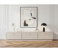 Meuble TV 1 porte 2 tiroirs 200 cm LORINA BOBOCHIC Beige