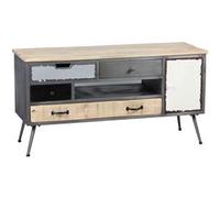 STAHL - Meuble TV 1 Porte 4 Tiroirs -